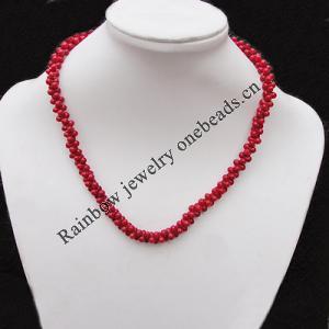Coral Necklace, Length:6.5-Inch Bead Size:9x4mm, Sold by Group