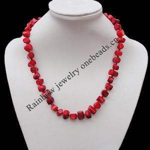Coral Necklace, Length:7.5-Inch Bead Size:11mm, Sold by Group