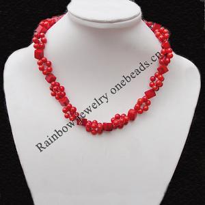 Coral Necklace, Length:6.5-Inch Bead Size:6-11mm, Sold by Group