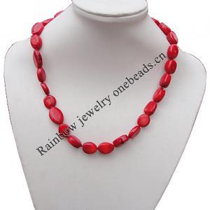 Coral Necklace, Length:7.1-Inch Bead Size:15x12mm, Sold by Group