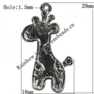 Pendant Setting Zinc Alloy Jewelry Findings Lead-free, Animal 29x18mm Hole:1.5mm, Sold by Bag
