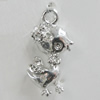 Pendant Zinc Alloy Jewelry Findings Lead-free, Animal 21x13mm Hole:2.5mm, Sold by Bag