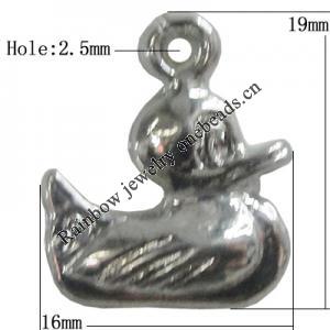 Pendant Zinc Alloy Jewelry Findings Lead-free, Animal 19x16mm Hole:2.5mm, Sold by Bag