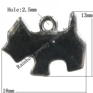 Pendant Zinc Alloy Jewelry Findings Lead-free, Animal 18x13mm Hole:2.5mm, Sold by Bag