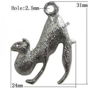 Pendant Zinc Alloy Jewelry Findings Lead-free, Animal 31x24mm Hole:2.5mm, Sold by Bag