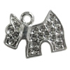 Pendant Setting Zinc Alloy Jewelry Findings Lead-free, Animal 13x19mm Hole:2mm, Sold by Bag