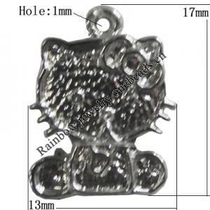 Pendant Zinc Alloy Jewelry Findings Lead-free, Animal 17x13mm Hole:1mm, Sold by Bag