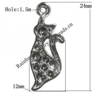 Pendant Setting Zinc Alloy Jewelry Findings Lead-free, Animal 24x12mm Hole:1.5mm, Sold by Bag