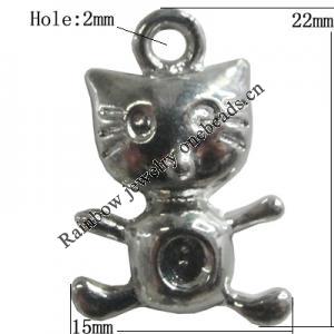 Pendant Zinc Alloy Jewelry Findings Lead-free, Animal 22x15mm Hole:2mm, Sold by Bag