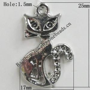 Pendant Setting Zinc Alloy Jewelry Findings Lead-free, Animal 25x17mm Hole:1.5mm, Sold by Bag