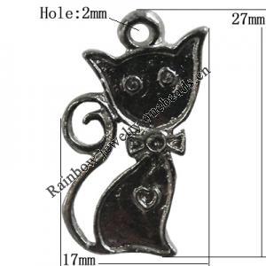 Pendant Zinc Alloy Jewelry Findings Lead-free, Animal 27x17mm Hole:2mm, Sold by Bag