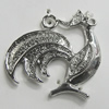Pendant  Zinc Alloy Jewelry Findings Lead-free, Animal 31x30mm Hole:3mm, Sold by Bag