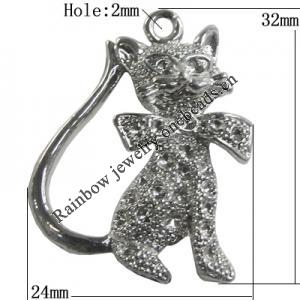 Pendant Setting Zinc Alloy Jewelry Findings Lead-free, Animal 32x24mm Hole:2mm, Sold by Bag