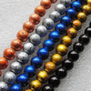Drawbench Glass Beads, Round, 12mm, Sold per 32-Inch Strand 