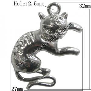 Pendant Setting Zinc Alloy Jewelry Findings Lead-free, Animal 32x27mm Hole:2.5mm, Sold by Bag