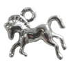 Pendant Zinc Alloy Jewelry Findings Lead-free, Horse 15x15mm Hole:1.5mm, Sold by Bag