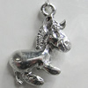 Pendant Zinc Alloy Jewelry Findings Lead-free, Horse 24x17mm Hole:2mm, Sold by Bag