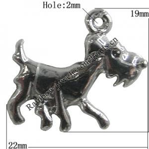 Pendant Zinc Alloy Jewelry Findings Lead-free, Animal 22x19mm Hole:2mm, Sold by Bag