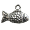 Pendant Zinc Alloy Jewelry Findings Lead-free, Fish 20x14mm Hole:2mm, Sold by Bag