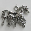 Pendant Zinc Alloy Jewelry Findings Lead-free, Horse 28x21mm Hole:2mm, Sold by Bag