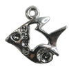 Pendant Setting Zinc Alloy Jewelry Findings Lead-free, Fish 15x15mm Hole:1.5mm, Sold by Bag