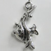 Pendant Zinc Alloy Jewelry Findings Lead-free, 25x14mm Hole:2mm, Sold by Bag