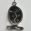 Pendant Setting Zinc Alloy Jewelry Findings Lead-free, 28x17mm Hole:2mm, Sold by Bag