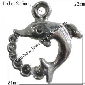 Pendant Setting Zinc Alloy Jewelry Findings Lead-free, Animal 22x21mm Hole:2.5mm, Sold by Bag