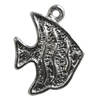 Pendant Zinc Alloy Jewelry Findings Lead-free, Fish 23x18mm Hole:1.5mm, Sold by Bag