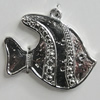 Pendant Zinc Alloy Jewelry Findings Lead-free, Fish 30x25mm Hole:1.5mm, Sold by Bag