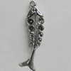 Pendant Setting Zinc Alloy Jewelry Findings Lead-free, Fish 43x11mm Hole:2mm, Sold by Bag