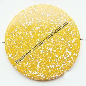 Painted (spray-paint) Acrylic Beads, Flat round, 60x6mm, Hole:Approx 2mm, Sold by Bag