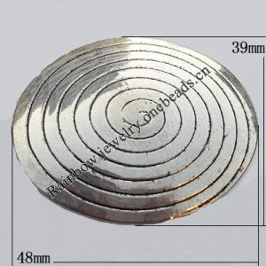 Pendants Zinc Alloy Jewelry Findings Lead-free, 48x39mm Hole:3mm, Sold by Bag