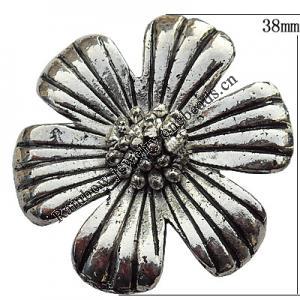 Pendants Zinc Alloy Jewelry Findings Lead-free, Flower 38x38mm Hole:3mm, Sold by Bag