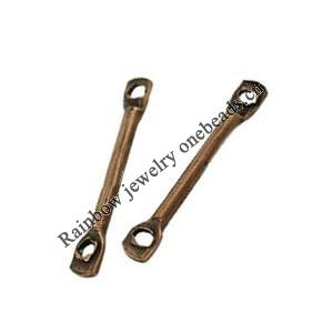 Iron Bar Links, 2mm wide, 15mm long, hole: 1mm, Sold by bag