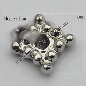 Spacer Zinc Alloy Jewelry Findings Lead-free, 5mm Hole:1mm, Sold by Bag