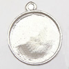 Zinc Alloy Cabochon Settings, Flat round, 22mm, Sold by bag