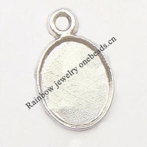 Zinc Alloy Cabochon Settings, 10x15mm, Sold by bag