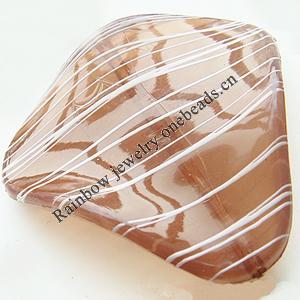 Drawbench Translucent Acrylic Beads, Triangle, 40x39mm, Hole:Approx 1mm, Sold by Bag