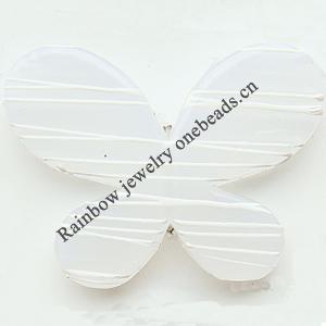 Drawbench Translucent Acrylic Beads, Butterfly, 47x34x7mm, Hole:Approx 3mm, Sold by Bag