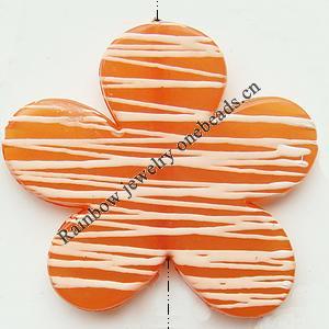 Drawbench Translucent Acrylic Beads, Flower, 47x44mm, Hole:Approx 3mm, Sold by Bag