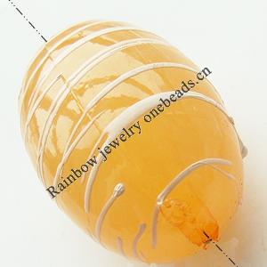 Drawbench Translucent Acrylic Beads, Oval, 17x25mm, Hole:Approx 2mm, Sold by Bag