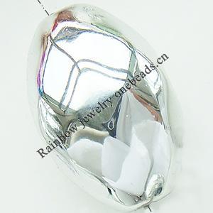 Painted Acrylic Beads, Lustrous, Oval, 22x15mm, Hole:About 2mm, Sold by Bag