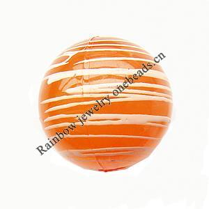 Drawbench Translucent Acrylic Beads, Round, 22mm, Hole: Approx 2mm, Sold by Bag