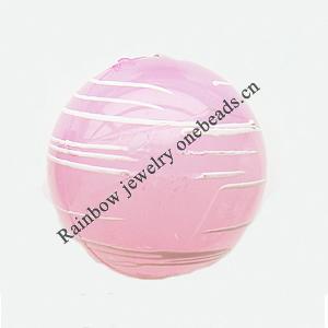 Drawbench Translucent Acrylic Beads, Round, 24mm, Hole: Approx 2mm, Sold by Bag