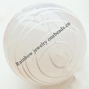 Drawbench Translucent Acrylic Beads, Round, 28mm, Hole: Approx 2mm, Sold by Bag