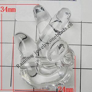 Transparent Acrylic Beads, 34x24mm Hole:5mm, Sold by Bag 
