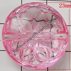 Transparent Acrylic Beads, Flat Round 23mm Hole:1mm, Sold by Bag 