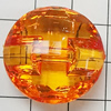 Transparent Acrylic Beads, Faceted Flat Round 25mm Hole:2mm, Sold by Bag 