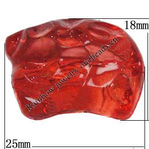 Transparent Acrylic Beads, Nugget 25x18mm Hole:1mm, Sold by Bag
